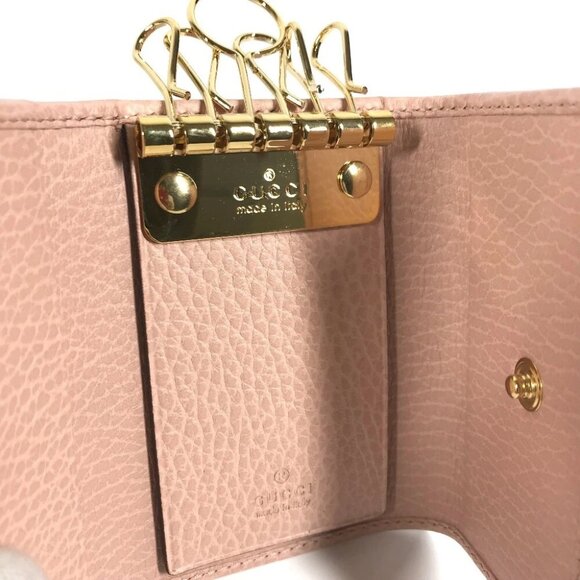 GUCCI 456118 GG Marmot Double G 6-Ring Key Case Leather pink - Picture 4 of 14